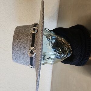 Western Wide Brim Pork Pie Fedora Felt Hat NWT